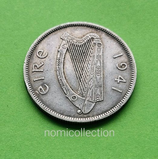 Ireland 1941 year Silver Half Crown.