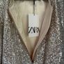 Zara girls champagne sequin bomber jacket Sz 9-10 BNWT Image 2