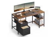 Large Office Desk for Dual Monitors 140cm Desk with Storage