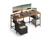 main image for ad Large Office Desk for Dual Monitors 140cm Desk with Storage
