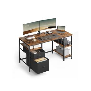 Large Office Desk for Dual Monitors 140cm Desk with Storage