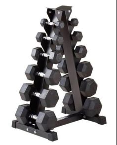 Hex Dumbbells 2.5kg - 25kg & storage rack (new)