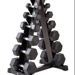 Hex Dumbbells 2.5kg - 25kg & storage rack (new)