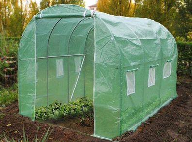 Polytunnel Greenhouse 3x2x2m 6m Squared Poly Tunnels Gardening Walk In Pollytunnel Tent with Steel Frame (FREE POSTAGE)