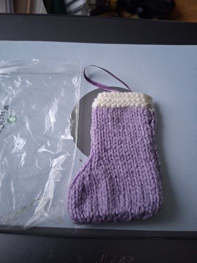 handmade knitted sock decorations
