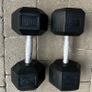 2x20kg rubber hex dumbbells Image 2