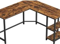 main image for ad _Corner Desk, L-Shaped Computer Table, Study Table, with Storage Shelf, for Home Office, Easy Assembly, Industrial Style