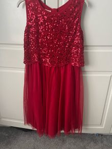 Monsoon girls sequin red dress REDUCED