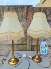Vintage Brass Column Table Lamps