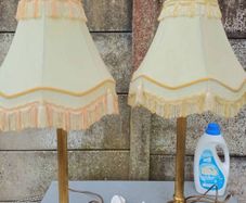 Vintage Brass Column Table Lamps