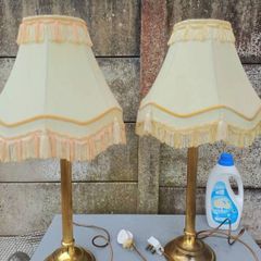Vintage Brass Column Table Lamps