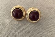 Earrings gold and burgundy
