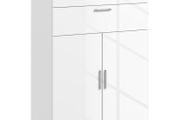 Bathroom cabinet, bathroom chest, 2 drawers, adjustable shelf, wood, white
