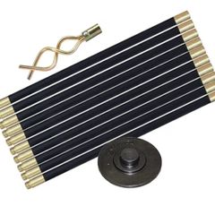 Drain Unblocker Tool Set with 10xRods, 1XPlunger and 1XWorm | Suitable for Most Domestic Drainage Pipes Rods Can Reach Up to 9 Metres in Length