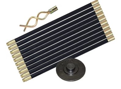 Drain Unblocker Tool Set with 10xRods, 1XPlunger and 1XWorm | Suitable for Most Domestic Drainage Pipes Rods Can Reach Up to 9 Metres in Length