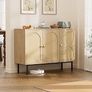 Sideboard Storage Cabinet, Kitchen Cupboard Storage with 3 Doors, Rattan Buffet Cabinet for Living Room, Dining Room, Kitchen, Hallway Image 2