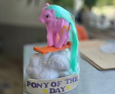 HQG1C High Hopes GLOWS in the DARK Date Night Ponies Series Custom Pony based on Vintage MLP G1 My Little Pony