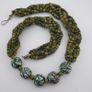 Antique Venetian Style Millefiori & Stripe Glass Beads Necklace Image 7