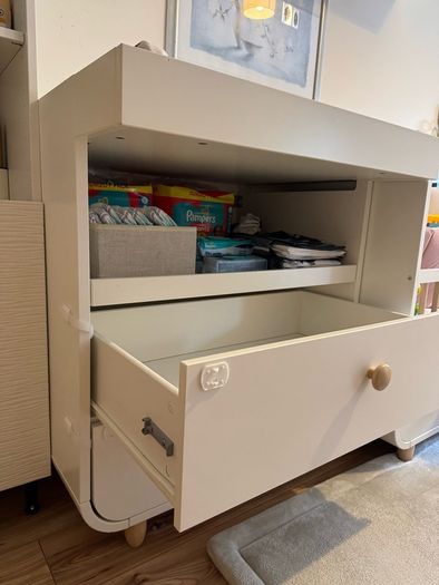 MYLLRA Changing table with drawers, white,