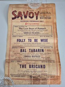 Vintage original Savoy cinema posters waterford 1950s
