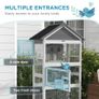 Wooden Bird Cage, with Stand, for Finches, Parakeets, Small birds - Grey Image 4