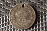 Rare 1873 50 Bani Silver Coin