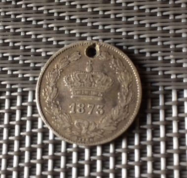 Rare 1873 50 Bani Silver Coin