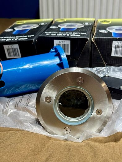 4x Eclipse Outdoor GU10 Drive/Walk Over Lights Stainless Steel (IP67) Brand New