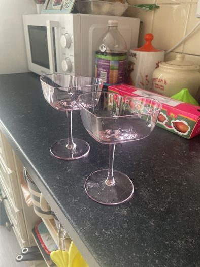 Pink Heart Shaped Glasses x2