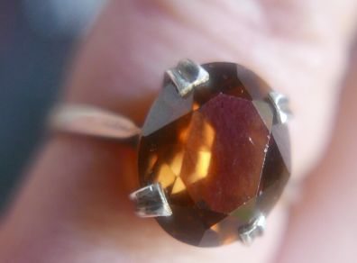 Vintage Sterling Silver 925 Garnet Ring
