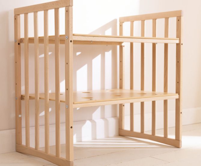 Mon Lit Cabane 7 in 1 Oval Evolving Cot, Natural Like New
