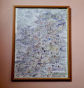 Vintage framed jigsaw map of ireland