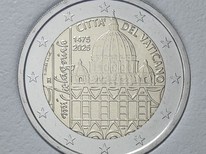 Vatican 2 Euro Brilliant Uncirculated Coins 2025 - 550th anniversary birth of Michelangelo AND Holy Year MMXXV (Coins in hand, this is not a presale)