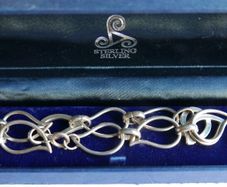 Vintage Sterling Silver 925 Bracelet in Original Box length 9,5" - 29,6g