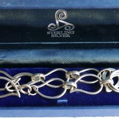 Vintage Sterling Silver 925 Bracelet in Original Box length 9,5" - 29,6g