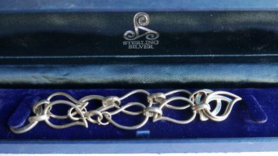 Vintage Sterling Silver 925 Bracelet in Original Box length 9,5" - 29,6g