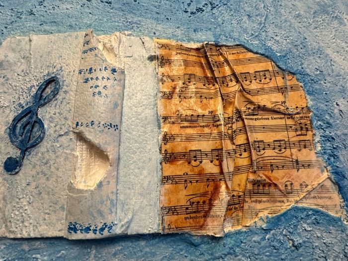 One of a Kind Mixed Media Violin Artwork
