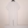 Zara Cream White Black Pinstripe Quilted Short Sleeve Shift Midi Dress Size S Image 8
