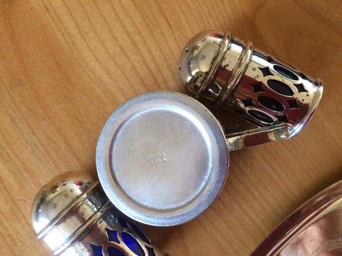 Plate silver condiment set