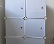 6 cube storage unit with doors.