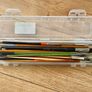 Oil paint color, brushes, frame, wooden box Image 4