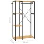 Wardrobe Black and Oak 90x40x167 cm Metal and Chipboard Image 2