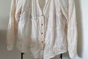 Cream cotton Zara blouse Size 10/12