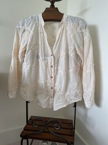 Cream cotton Zara blouse Size 10/12