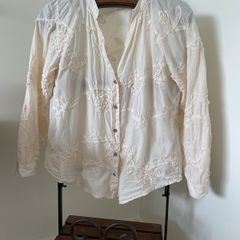 Cream cotton Zara blouse Size 10/12