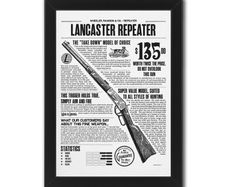 Lancaster Repeater - Red Dead Redemption 2 - Framed A4 Poster
