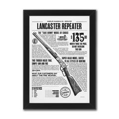 Lancaster Repeater - Red Dead Redemption 2 - Framed A4 Poster