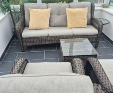 5Pce Grey Rattan Garden Set