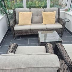 5Pce Grey Rattan Garden Set