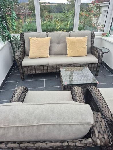 5Pce Grey Rattan Garden Set